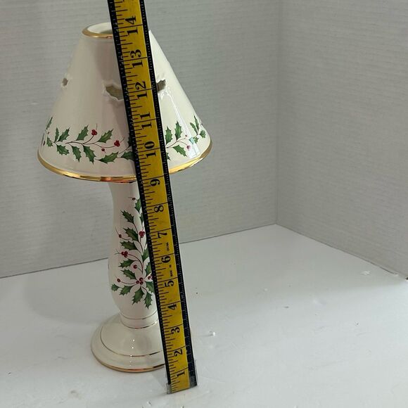 Lenox Holiday Candlestick Lamp. Preowned Excellent Condition. No Bulb. - Picture 9 of 10